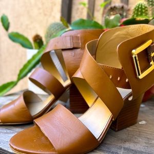 Michael Kors Leather Buckle Strap Sandal SZ 7.5